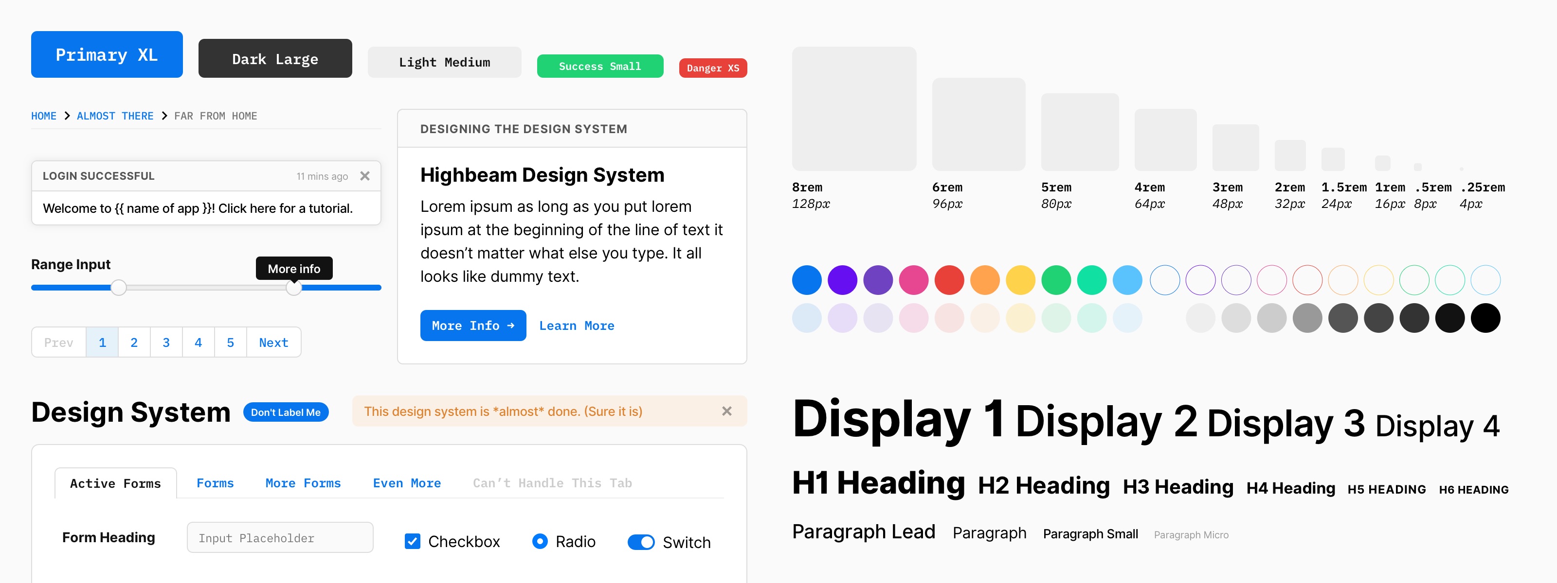 Image of UI elements from Highbeam Design System